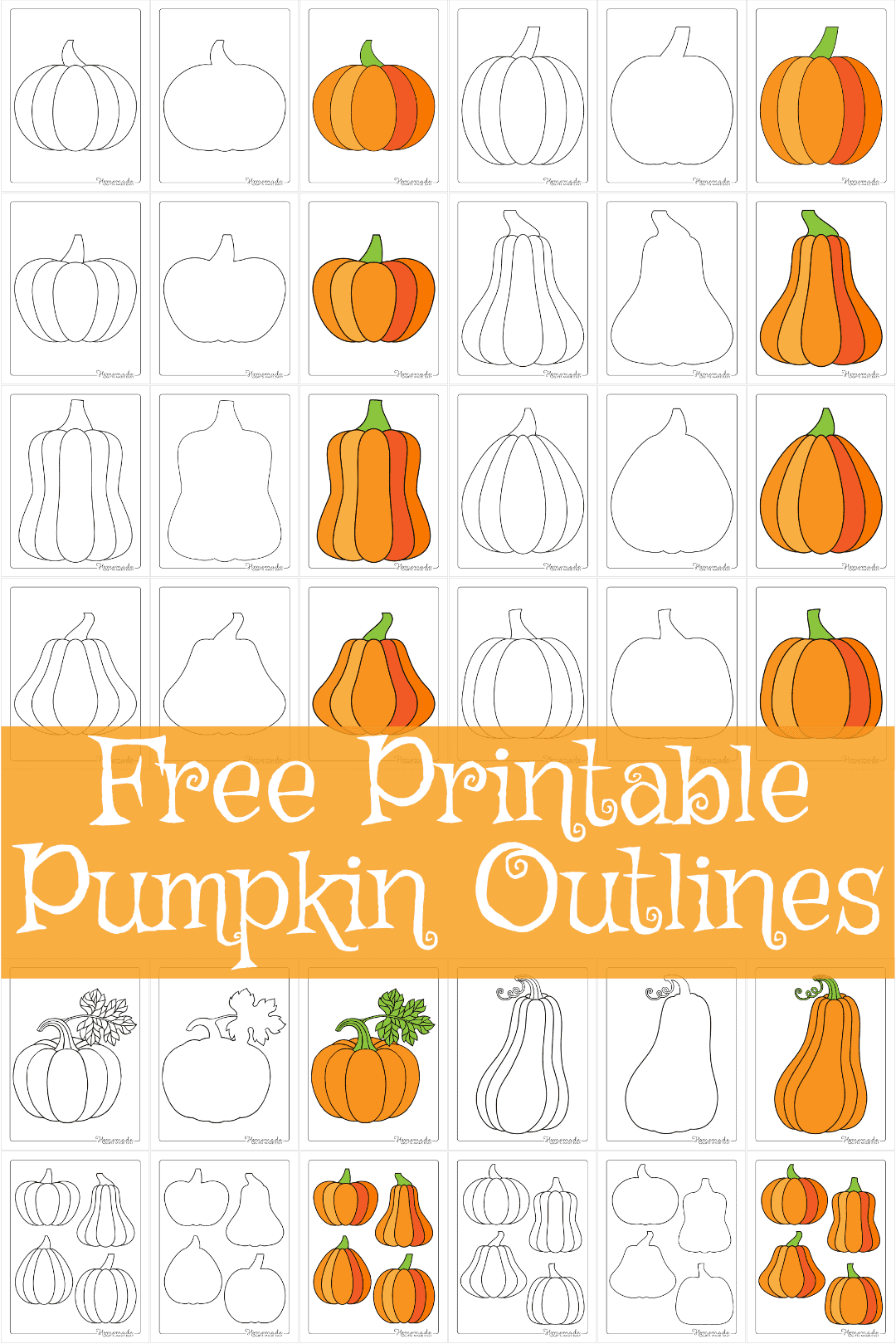 66 Pumpkin Template Printable Outlines & Patterns for Crafts