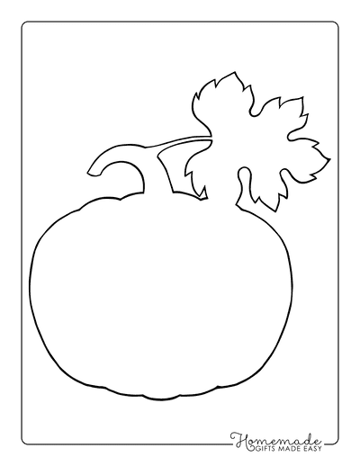 Pumpkin Template Printable With Leaf Large Blank