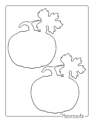 Pumpkin Template Printable With Leaf Medium Blank