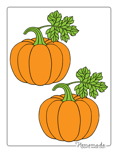 Pumpkin Template Printable With Leaf Medium Color