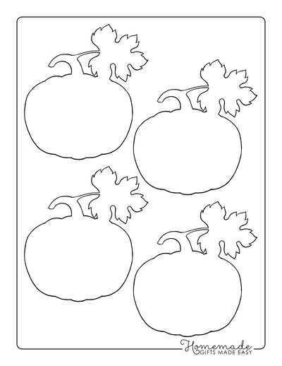 Pumpkin Template Printable With Leaf Small Blank