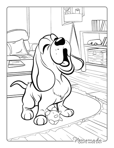 Puppy Coloring Pages Basset Hound Howling