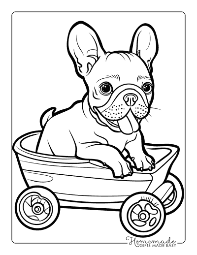 Puppy Coloring Pages Boston Terrier Wagon