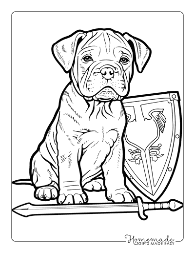 Puppy Coloring Pages Cane Corso Sword Shield