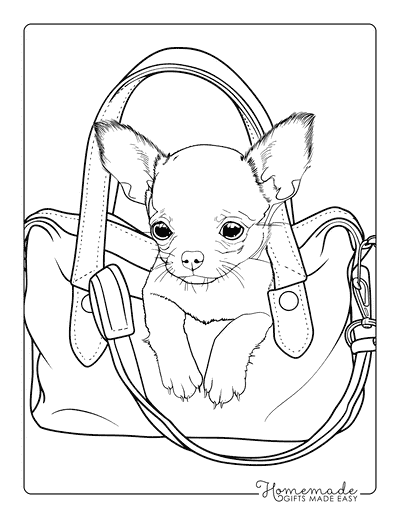 Puppy Coloring Pages Chihuahua Handbag