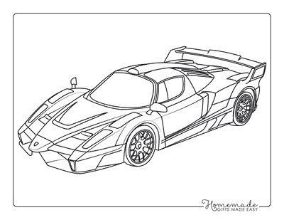 Race Car Coloring Pages Cool Realistic Race Car Outline