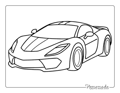 Race Car Coloring Pages Cool Simple Lamborghini Outline for Kids