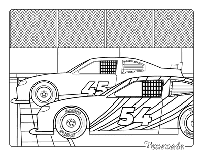 Race Car Coloring Pages Cool Simple Nascar Race Cars Outline