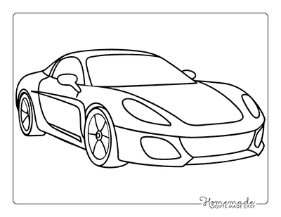 Race Car Coloring Pages Cool Simple Porsche Outline for Kids