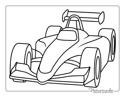 Race Car Coloring Pages Simple Cool Formula One Race Car Outline for Kids