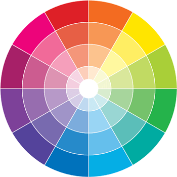 red and blue make color wheel