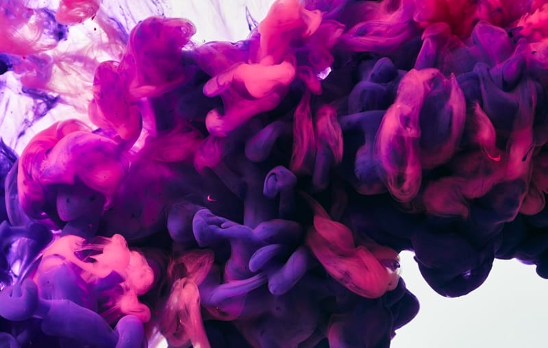 red and purple make blending ink clouds