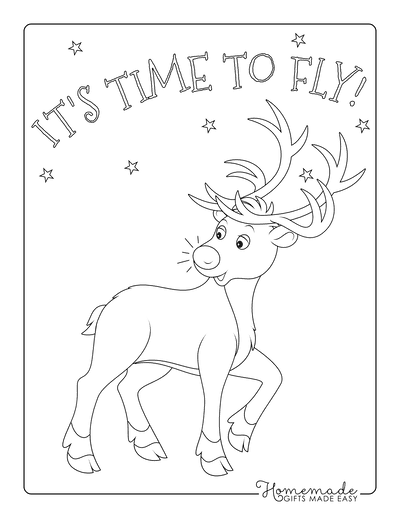 Reindeer Coloring Pages Its Time to Fly Rudolph