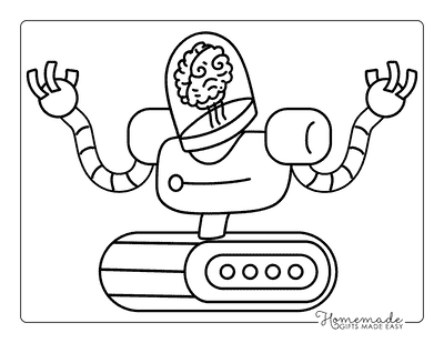 Robot Coloring Pages Cool Evil Robot With Brain