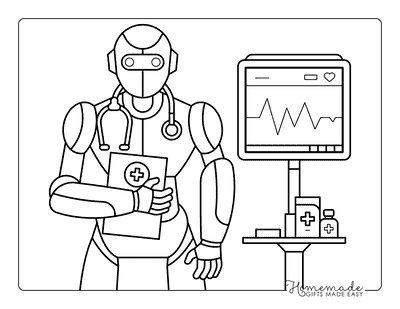 Robot Coloring Pages Cool Rescue Bot Robot Doctor