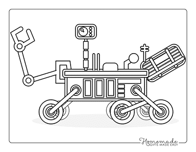 Robot Coloring Pages Easy Cool Mars Rover