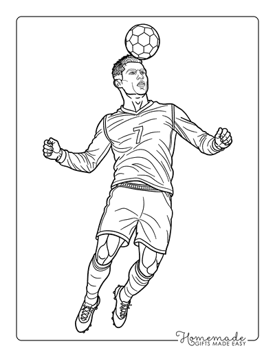 Ronaldo Coloring Pages Cristiano Ronaldo Jumping Header Realistic to Color