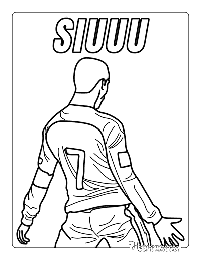 Ronaldo Coloring Pages Cristiano Ronaldo Siu Goal Celebration Coloring Page
