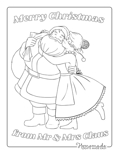 Santa Coloring Pages Mr and Mrs Claus