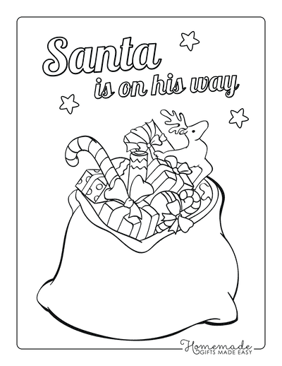 Santa Coloring Pages Santas Sack of Toys