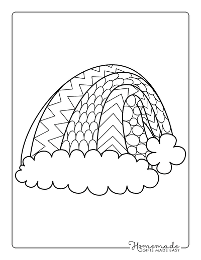 Santa Coloring Pages Zentangle Hats Style 5