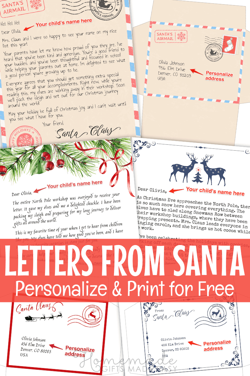 Page 2  Free printable Santa letter templates you can customize  Canva