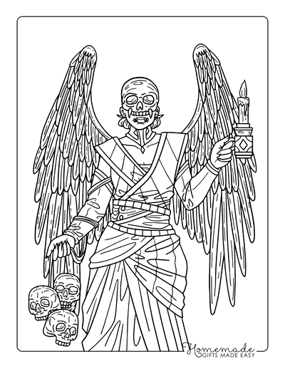 Scary Coloring Pages Creepy Halloween Angel of Death