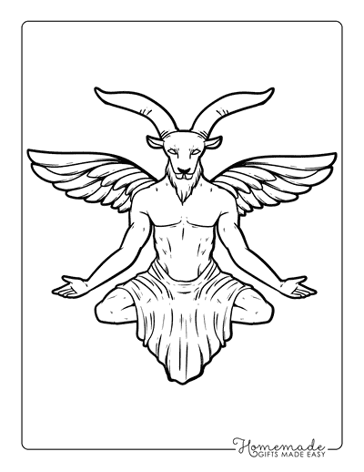 Scary Coloring Pages Horror Scary Halloween Goat Monster for Adults