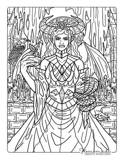 Scary Coloring Pages Scary Halloween Succubus Detailed Coloring Page for Adults