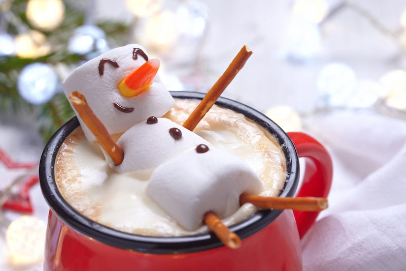 Seasons greetings marshmallow snowman mood image
