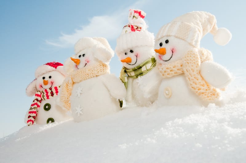 Seasons greetings snowman family mood image