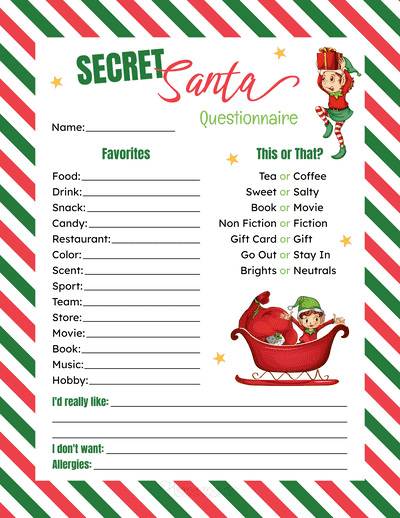 Free Office Secret Santa Rules Printable