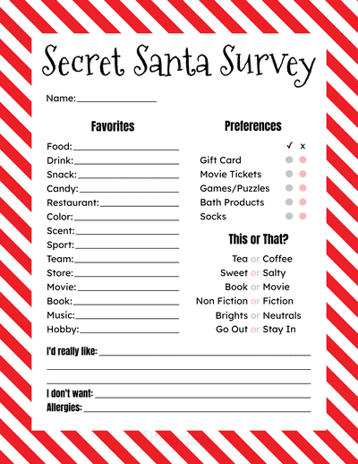 Secret Santa Form