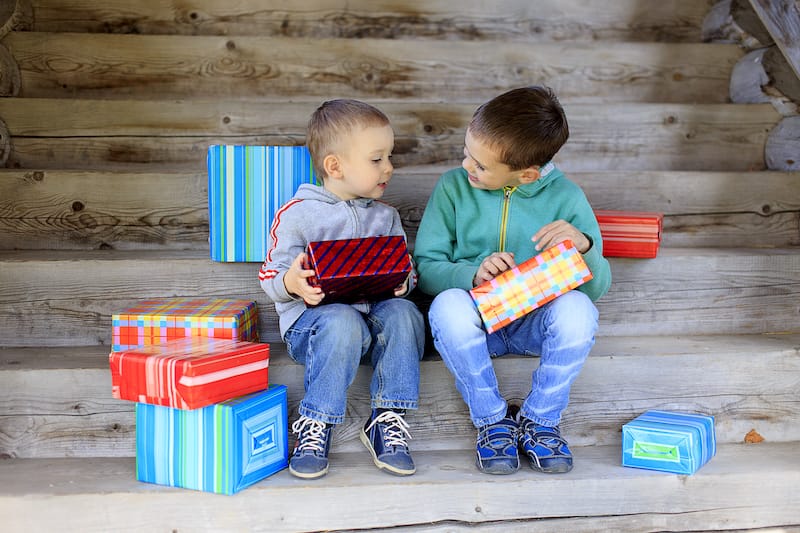 secret santa questions boys swapping gifts