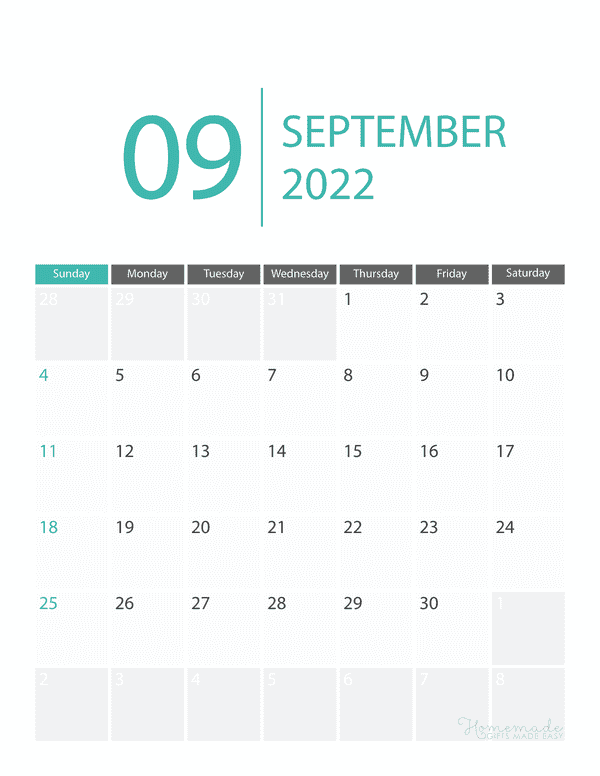 september Calendar 2022 Printable Corporate Portrait