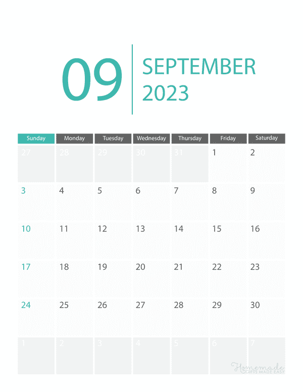 september Calendar 2023 Printable Corporate Portrait