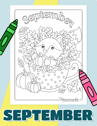 September Coloring Pages