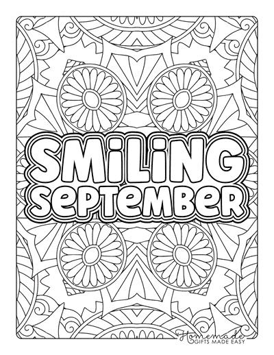 September Coloring Pages Smiling September Mandala