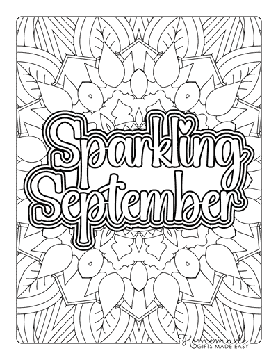 September Coloring Pages Sparkling September Mandala