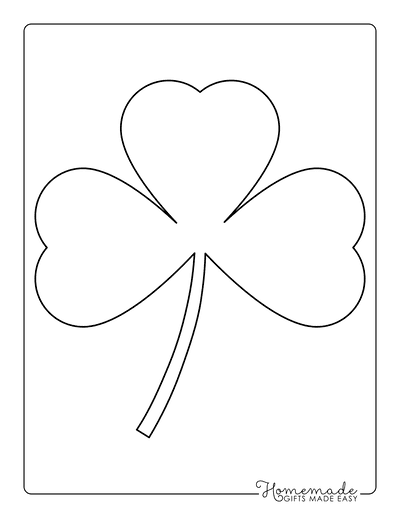 Shamrock Template 3 Leaf Heart Large