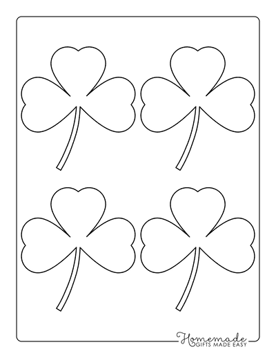 Shamrock Template 3 Leaf Heart Small