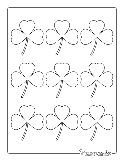 Shamrock Template 3 Leaf Heart Xsmall