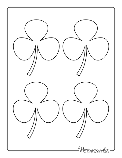 Shamrock Template 3 Leaf Round Small