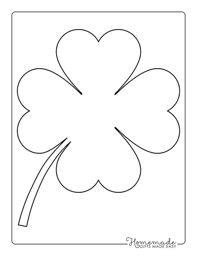 Four Leaf Clover Template Four Leaf Clover Coloring Four Leaf Clover Outline