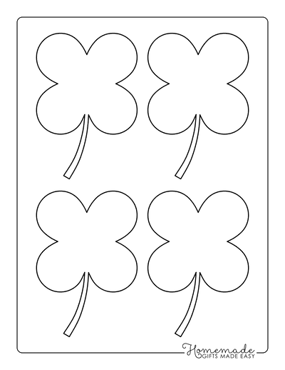 Shamrock Template 4 Leaf Round Small
