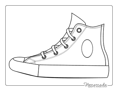 Shoe Coloring Pages Cool Converse High Top Sneakers