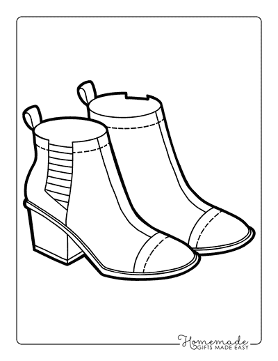 Shoe Coloring Pages Stylish Chelsea Boots to Color