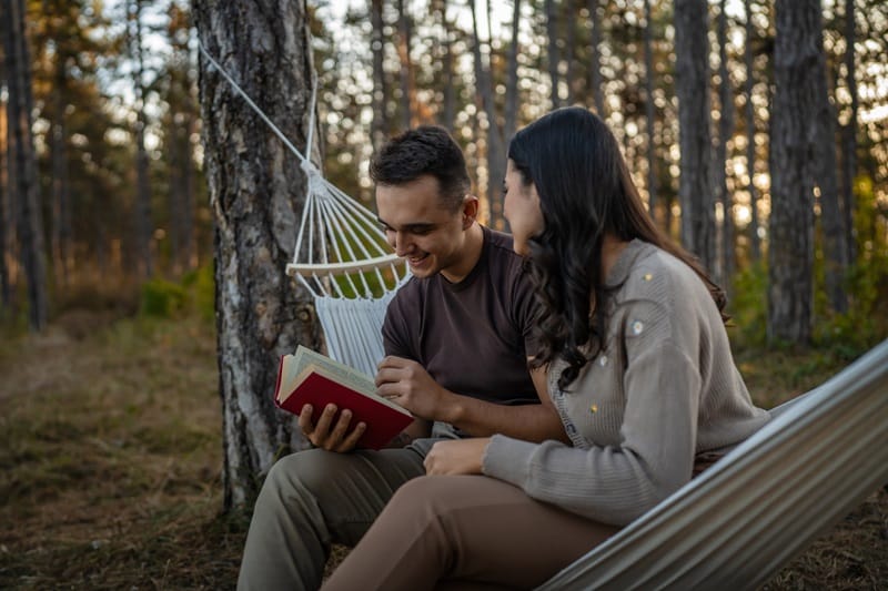 short love poems couple reading together in a hammock