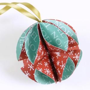 homemade paper baubles