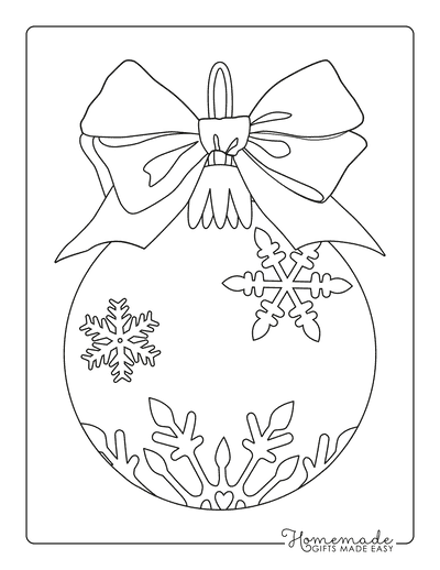 Snowflake Coloring Page Christmas Bauble